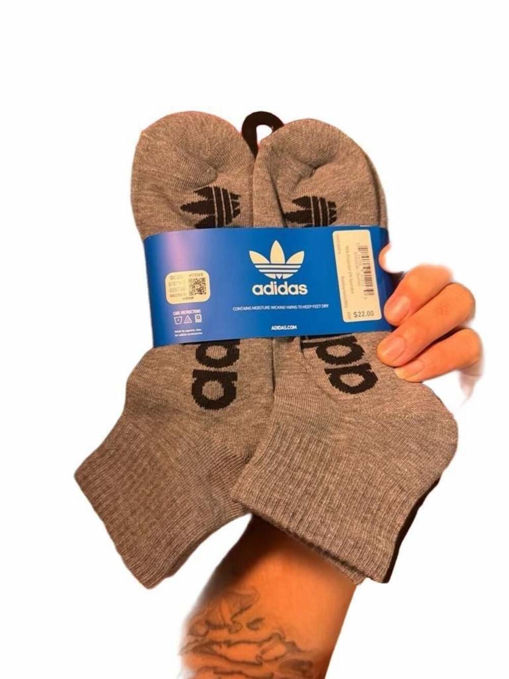 adidas Originals Trefoil Quarter Socks 6-Pack Heather Grey